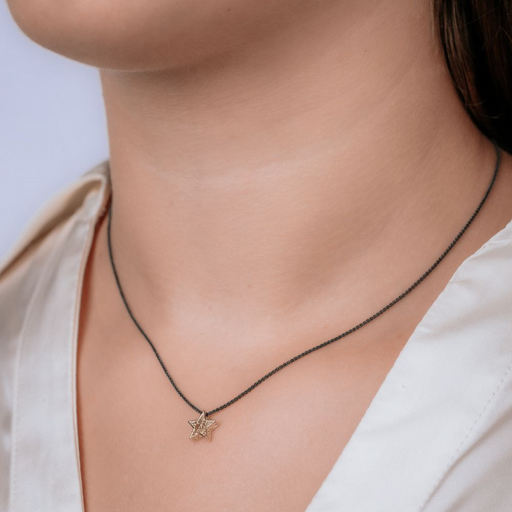 Jeh Jewels | Collier zilver oxy + 3D hanger G14K ster