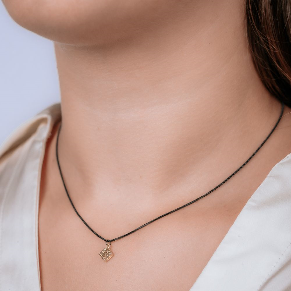 Jeh Jewels | Collier zilver oxy + 3D hanger G14K vierkant