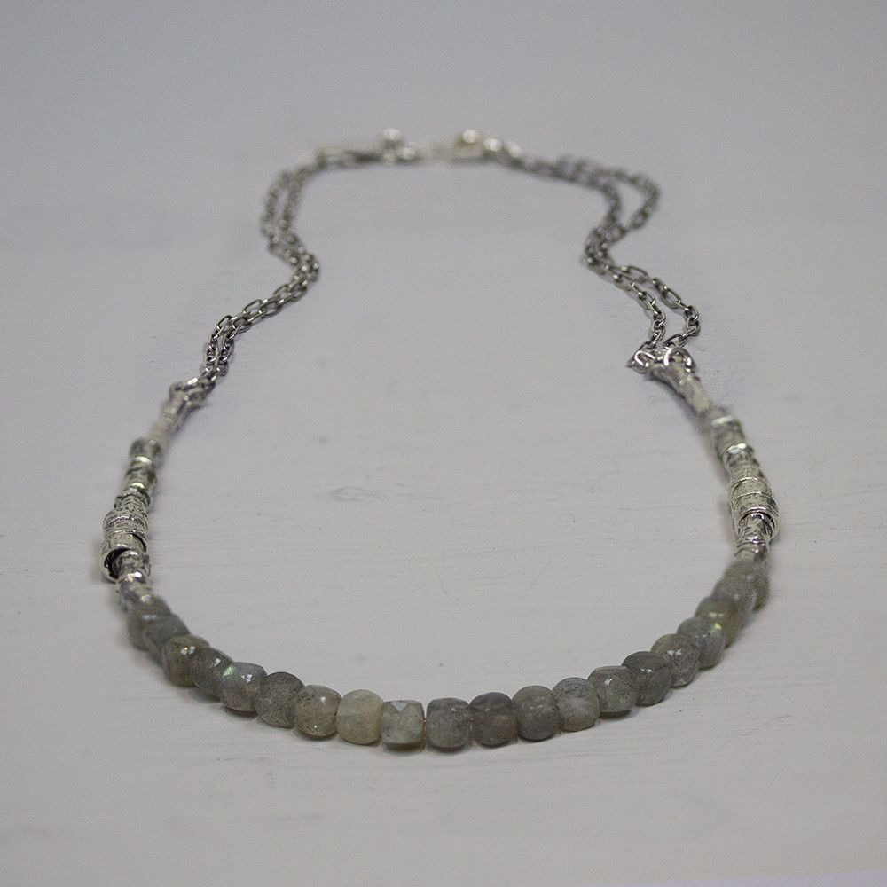 Jeh Jewels | Collier zilver oxy en labradoriet