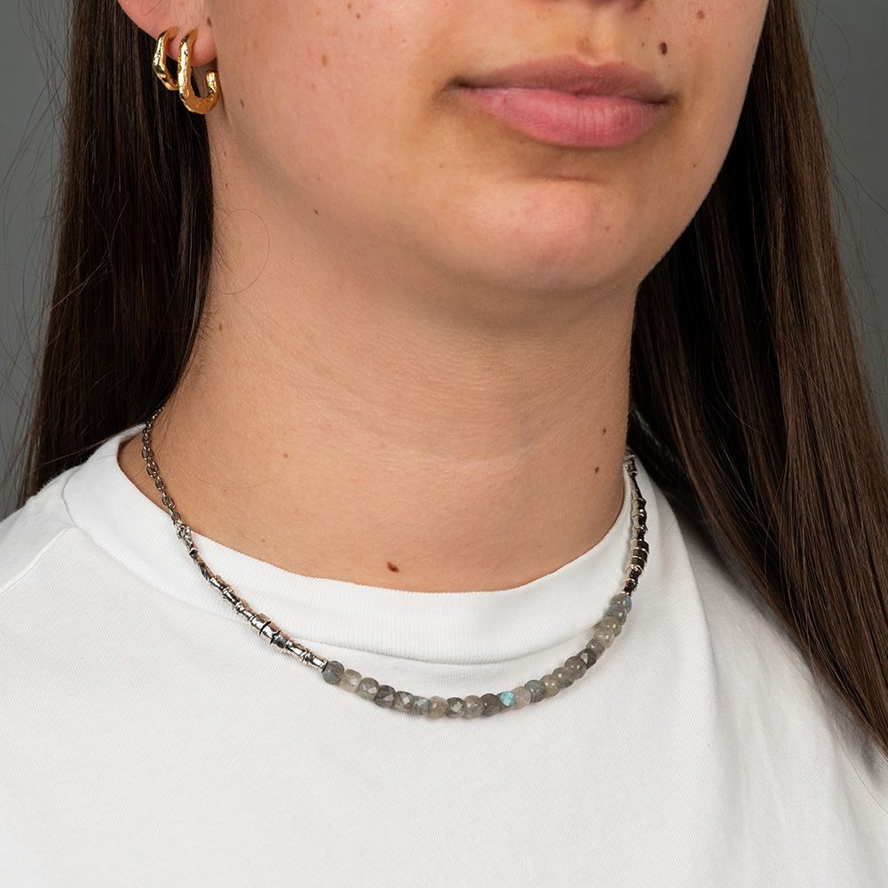 Jeh Jewels | Collier zilver oxy en labradoriet