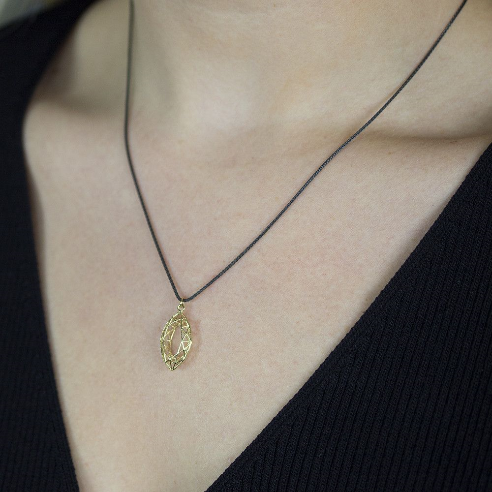 Jeh Jewels | Collier zilver oxy + hanger 14 karaat navette