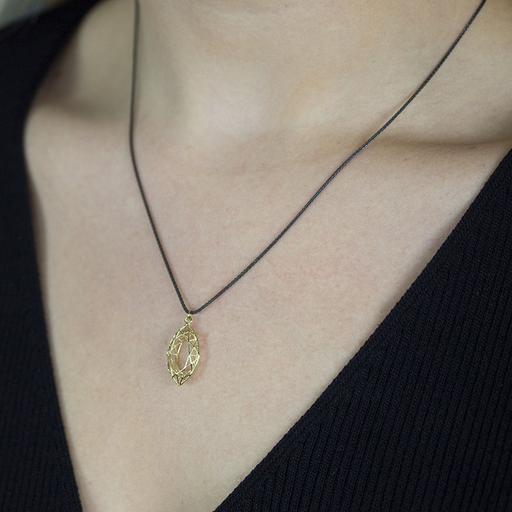 Jeh Jewels | Collier zilver oxy + hanger 14 karaat navette