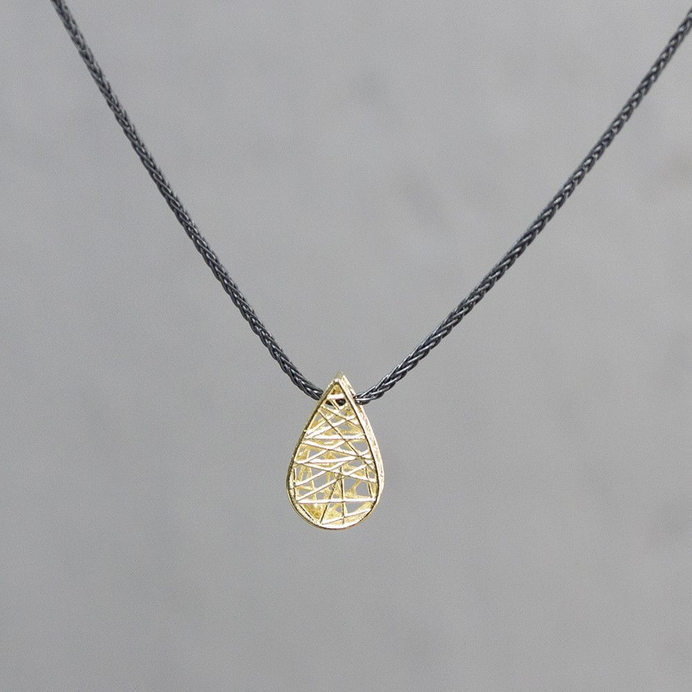 Jeh Jewels | Collier zilver oxy + hanger G14K druppel