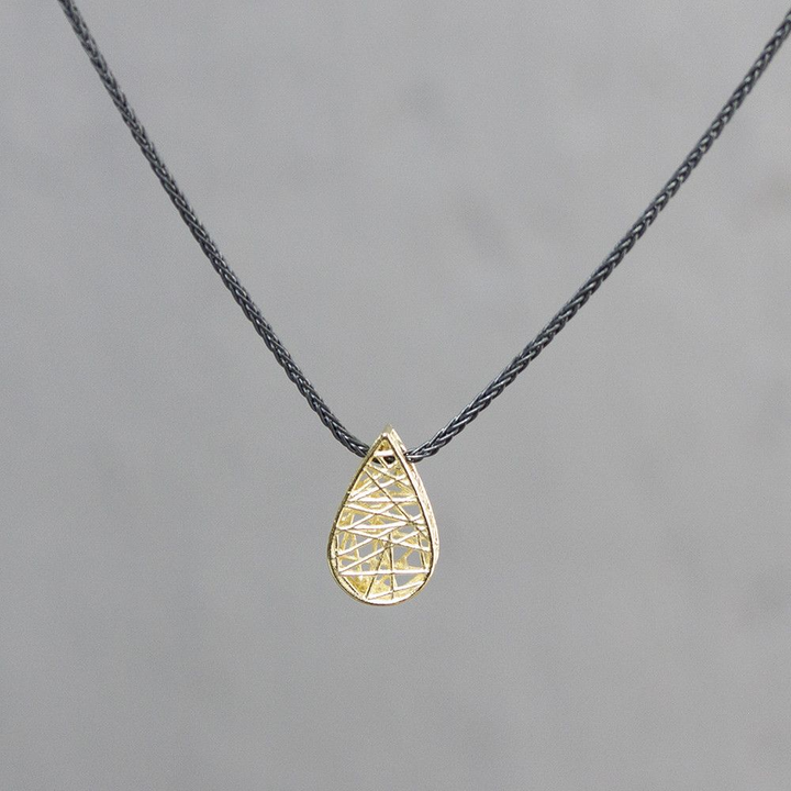 Jeh Jewels | Collier zilver oxy + hanger G14K druppel