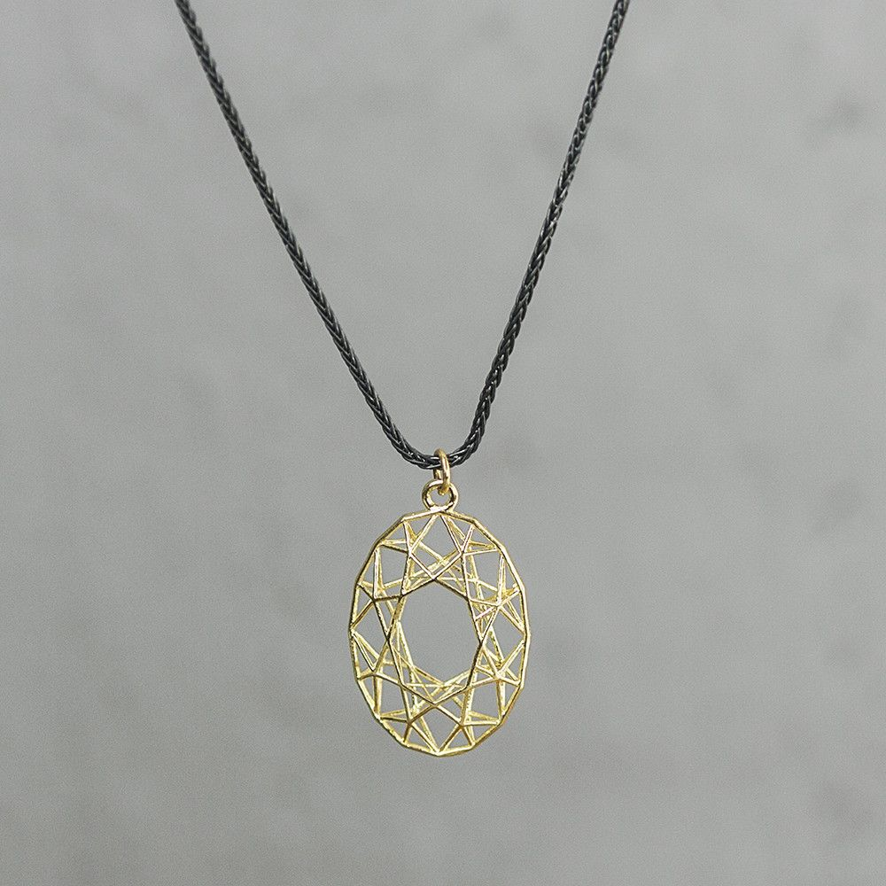 Jeh Jewels | Collier zilver oxy + hanger G14K ovaal