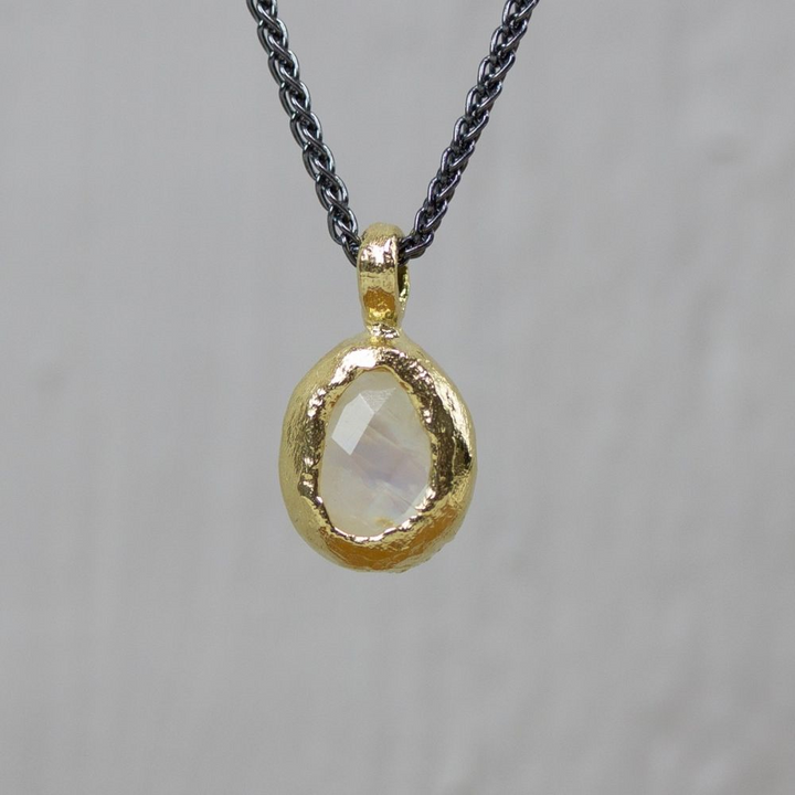 Jeh Jewels | Collier zilver oxy met maansteen vergulde hanger