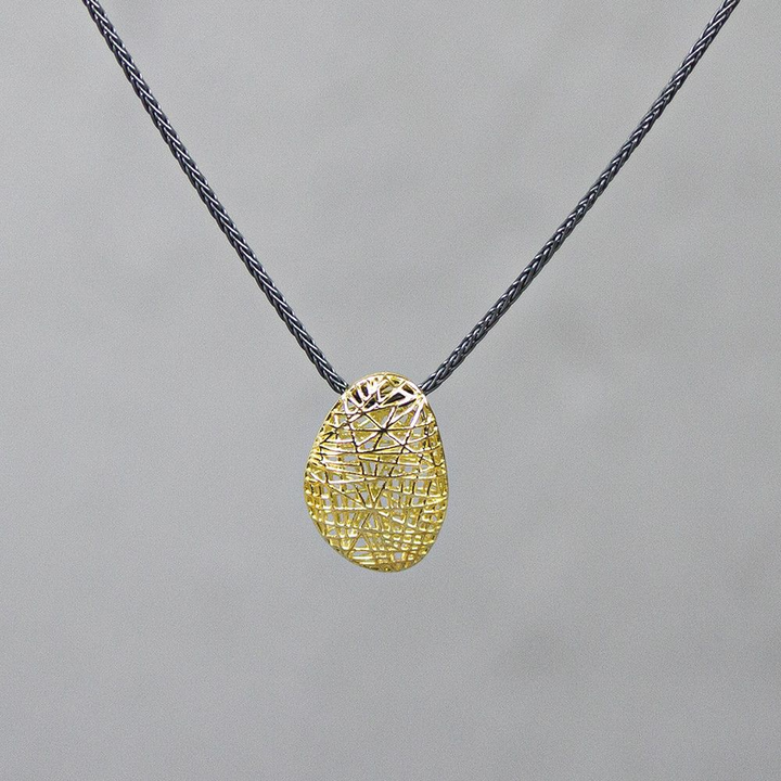 Jeh Jewels | Collier zilver oxy + organische hanger van 14 karaat goud