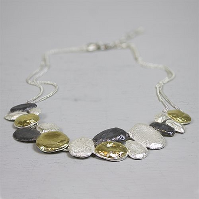 Jeh Jewels | Collier zilver/oxy/verguld bubbels