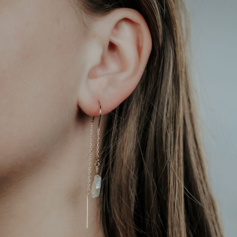 Jeh Jewels | Doortrek oorbel Parel