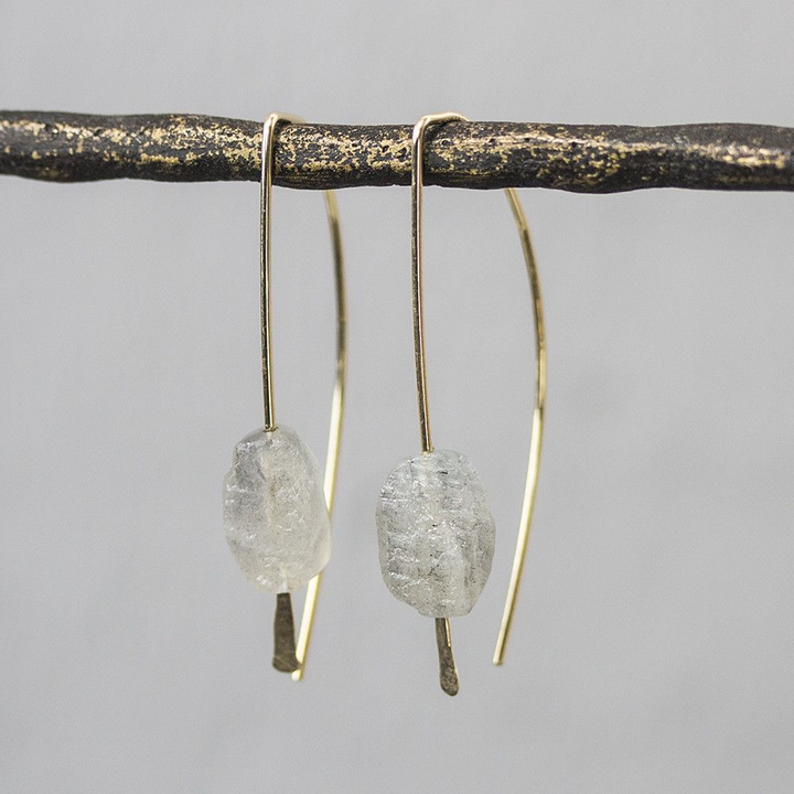 Jeh Jewels | Goldfilled oorhanger met ruwe labradoriet