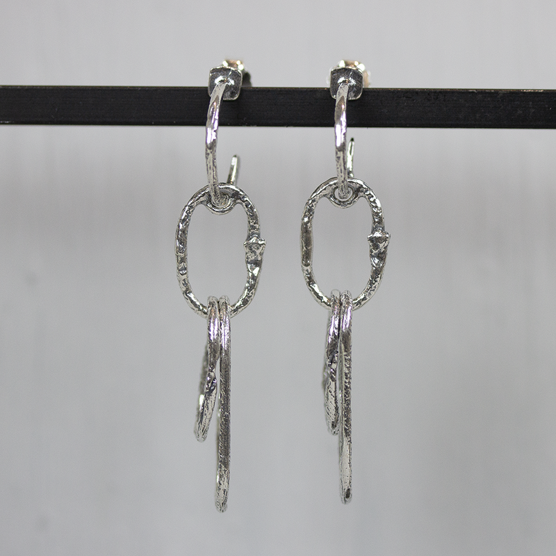 Jeh Jewels | Oorhangers met hangende schakels zilver