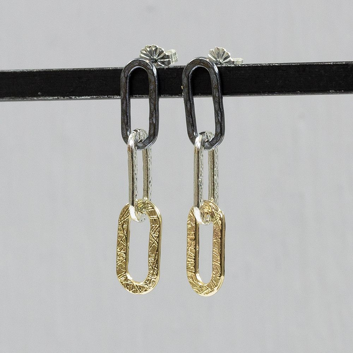 Jeh Jewels | Oorsteker drie kleuren geschakeld Goldfilled