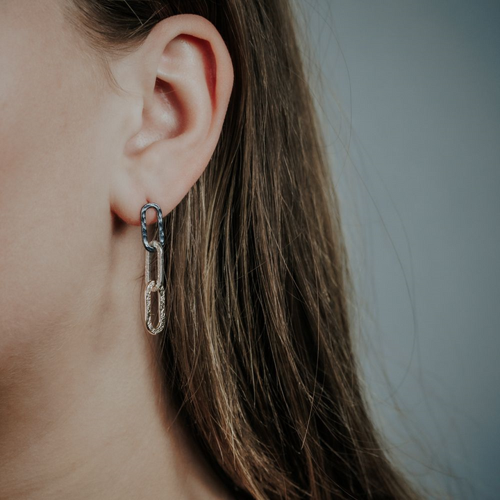 Jeh Jewels | Oorsteker drie kleuren geschakeld Goldfilled