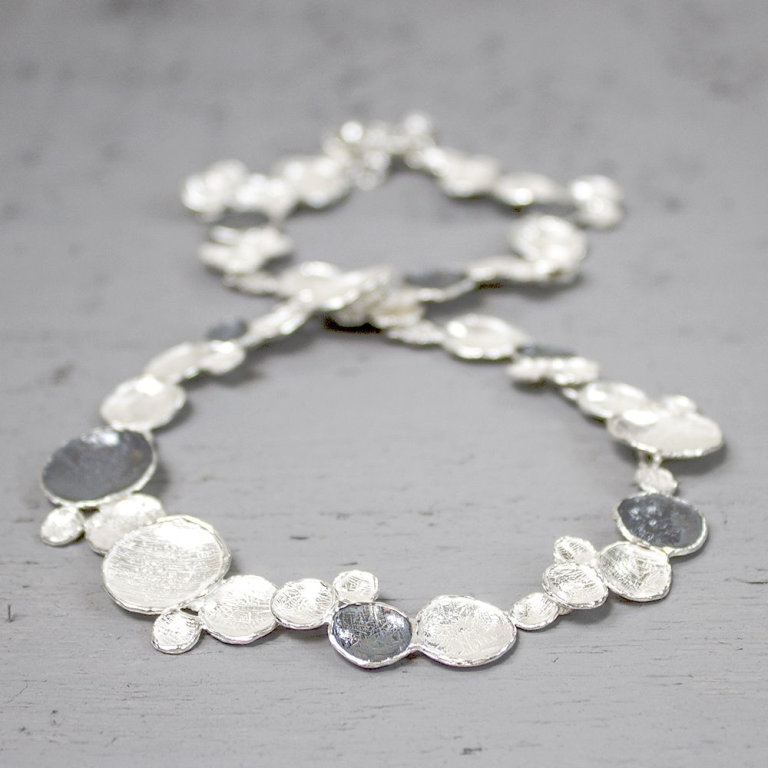 Jeh Jewels | Zilver collier bubbels wit/oxy