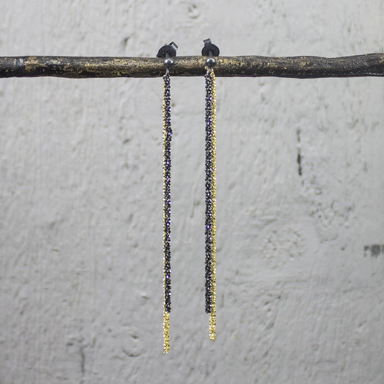 Jeh Jewels | zilver oorstekers. Deels verguld en deels geoxideerd