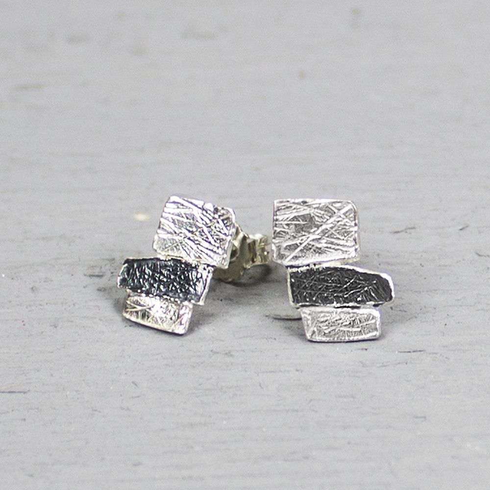 Jeh Jewels | Zilver oxy rechthoek oorsteker