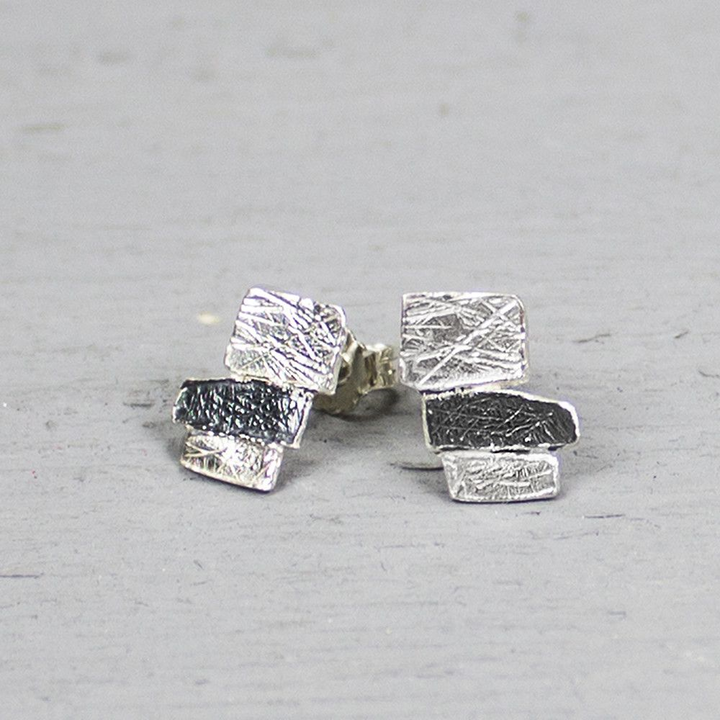 Jeh Jewels | Zilver oxy rechthoek oorsteker