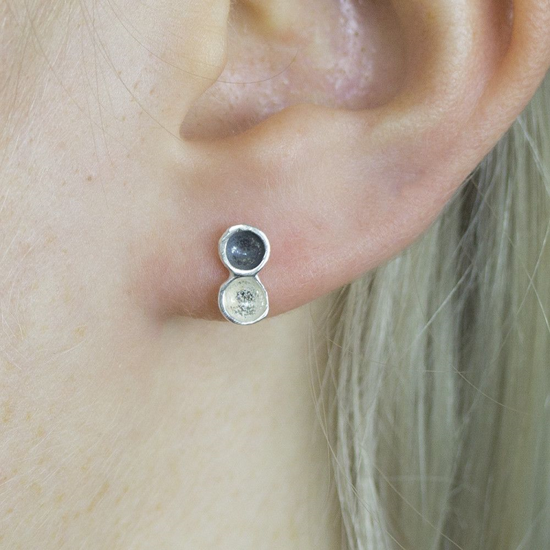Jeh Jewels | Zilver oxy twee rond oorstekers