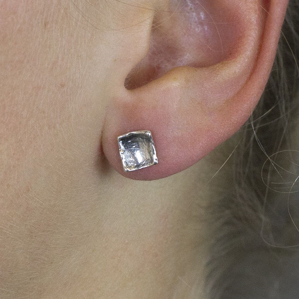 Jeh Jewels | Zilver oxy vierkant oorbel