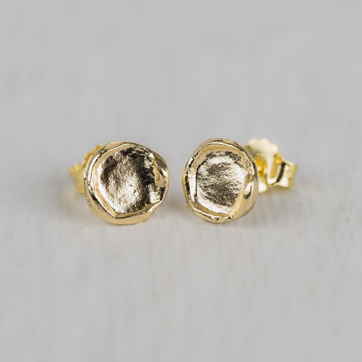 Jeh Jewels | Zilver verguld rond oorstekers