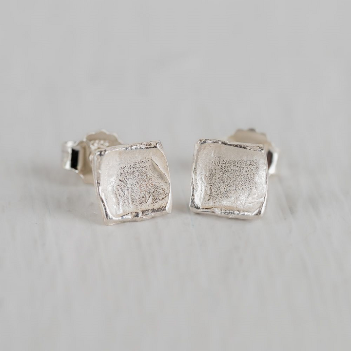 Jeh Jewels | Zilver wit vierkant oorbel