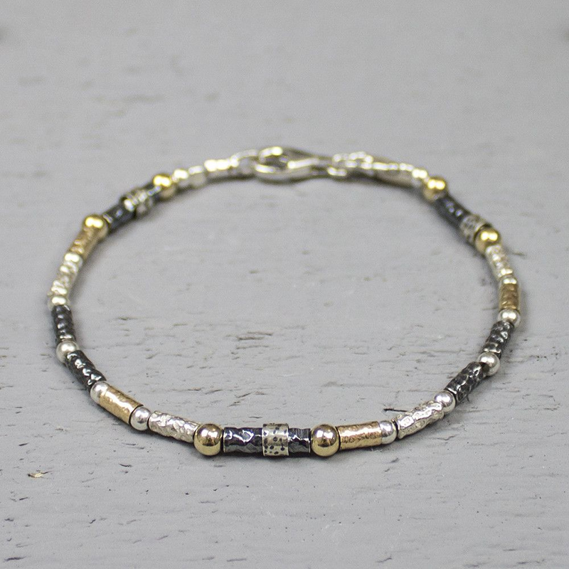 Jeh Jewels | Zilveren armband met ronde en buisvormige schakels