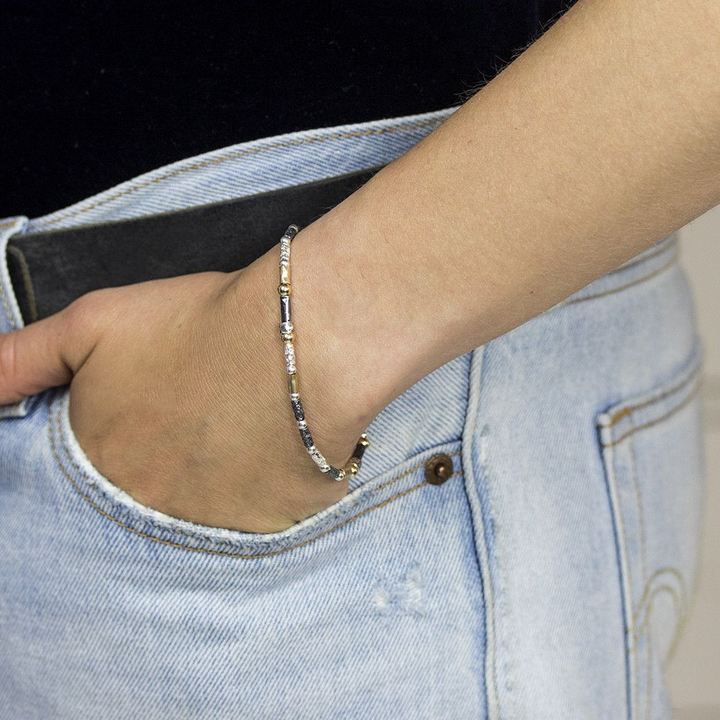 Jeh Jewels | Zilveren armband met ronde en buisvormige schakels