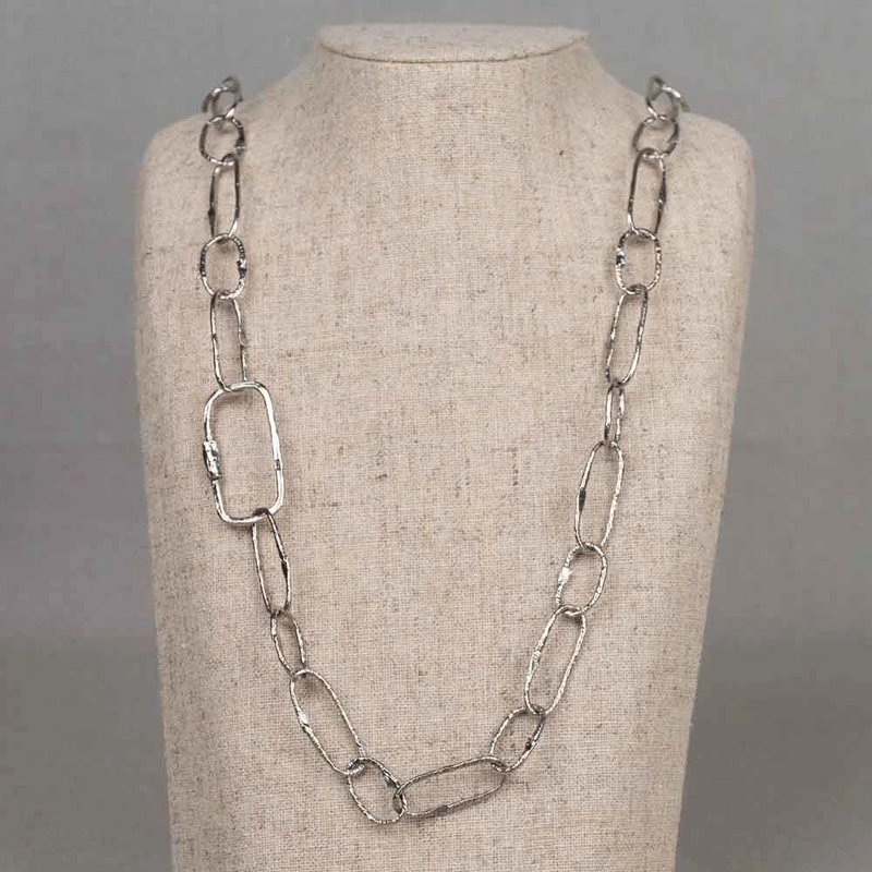 Jeh Jewels | Zilveren collier met geoxideerde schakels