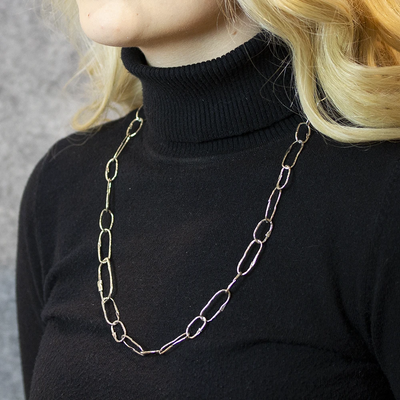 Jeh Jewels | Zilveren collier met geoxideerde schakels