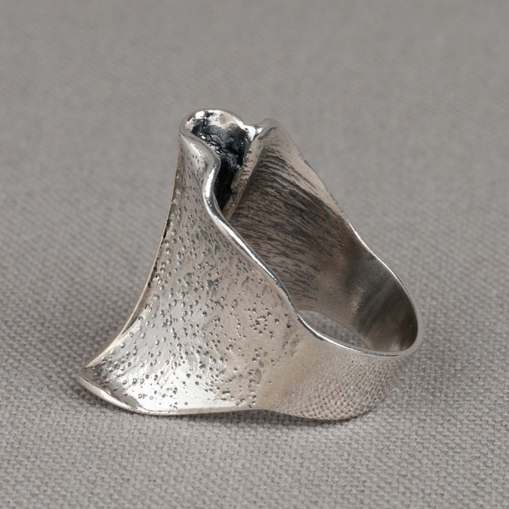 Jeh Jewels | Zilveren geoxydeerde ring met een band van 9 karaat goud