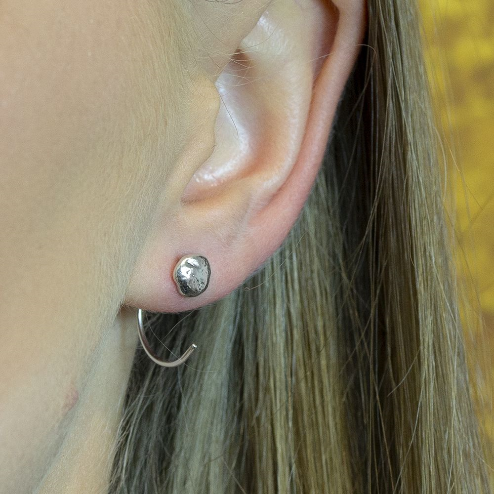 Jeh Jewels | Zilveren oorhaak zilver met ronde knop