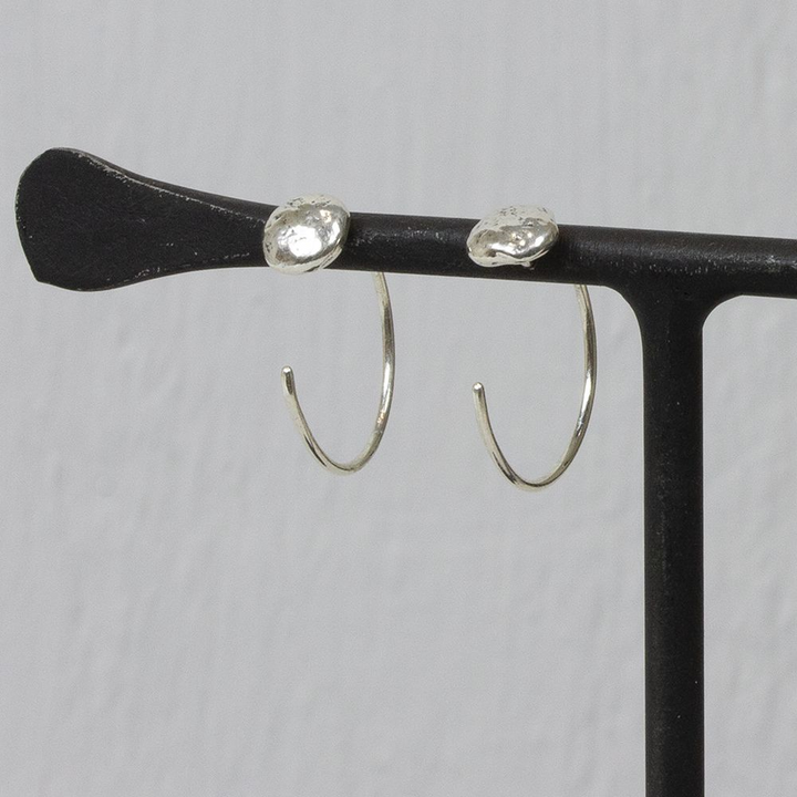 Jeh Jewels | Zilveren oorhaak zilver met ronde knop