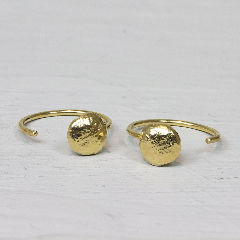 Jeh Jewels | Zilveren oorhaken verguld met knop