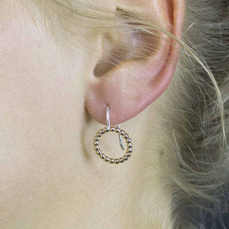 Jeh Jewels | Zilveren oorhanger met goldfilled pareldraad