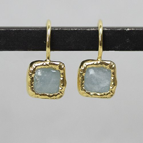 Jeh Jewels |Oorhanger zilver verguld met Aquamarijn