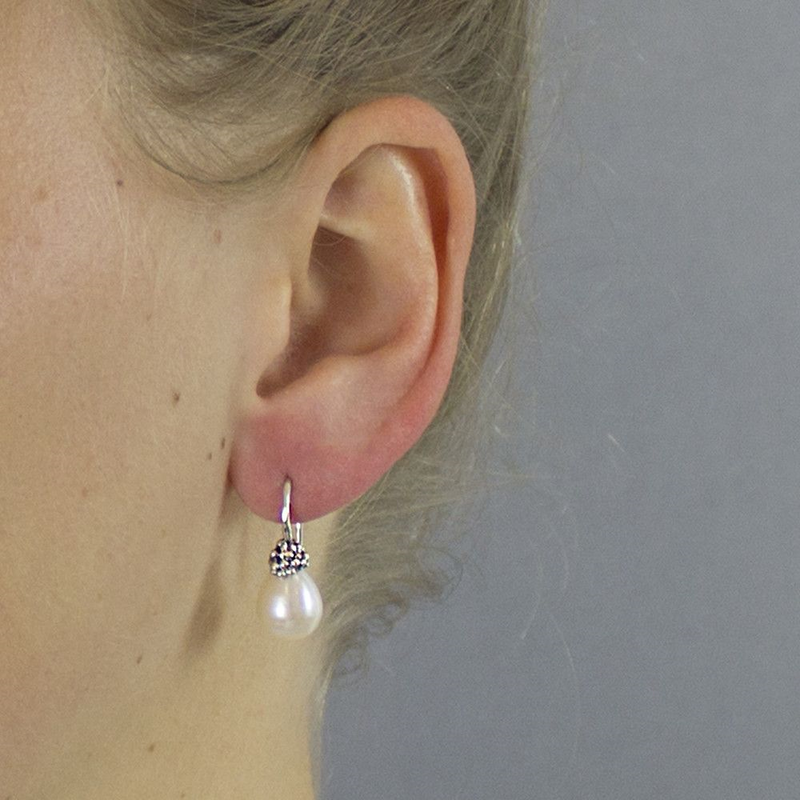 Jeh Jewels | Zilveren oorhangers met witte parel