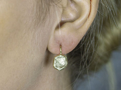 Jeh Jewels | Zilveren oorhangers verguld in de vorm van een 5-hoek