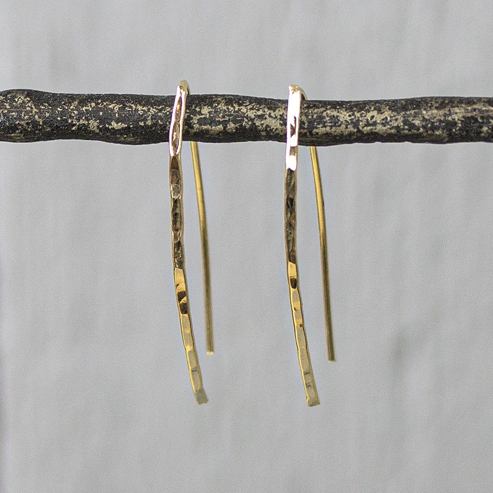 Jeh Jewels | Zilveren oorsteker goldfilled met hamerslag