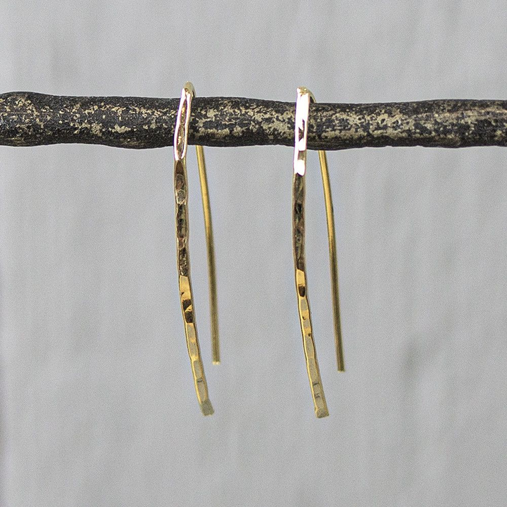 Jeh Jewels | Zilveren oorsteker goldfilled met hamerslag