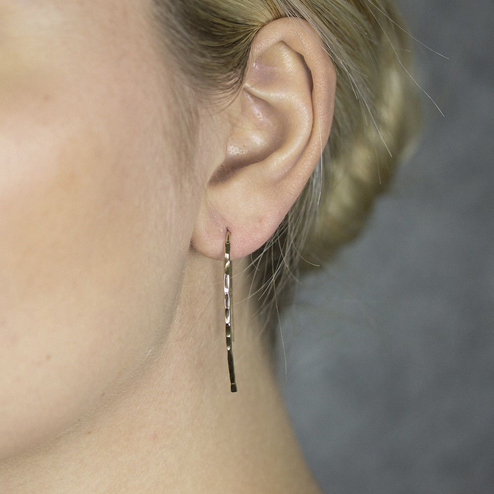 Jeh Jewels | Zilveren oorsteker goldfilled met hamerslag