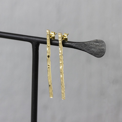 Jeh Jewels | Zilveren oorsteker goldfilled met hamerslag