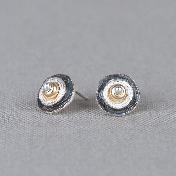 Jeh Jewels | Zilveren oorsteker met goldfilled binnencirkel