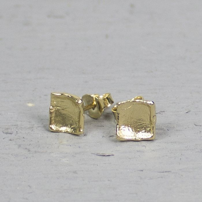 Jeh Jewels | Zilveren oorstekers vierkant verguld