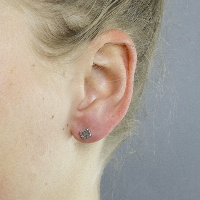 Jeh Jewels | Zilveren oxy vierkant oorstekers