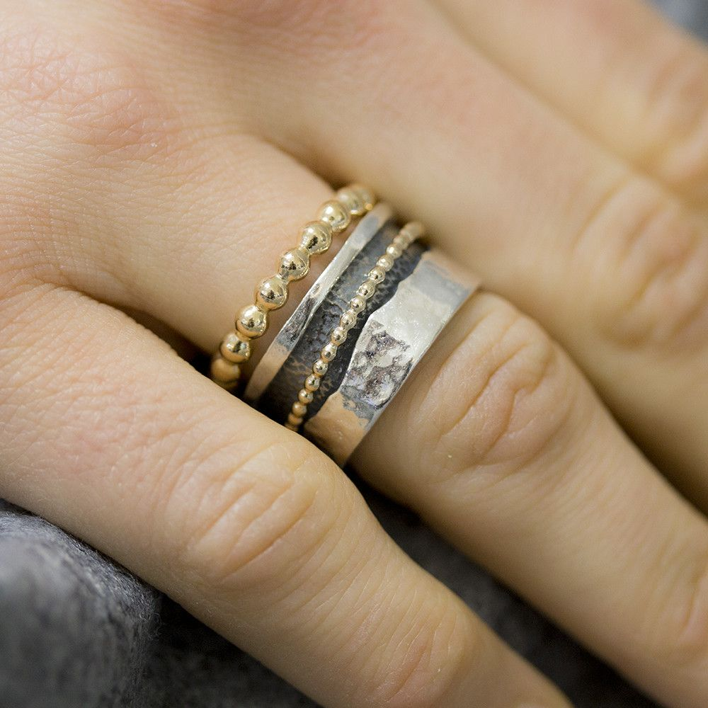 Jeh Jewels | Zilveren ring met 1 losse goldfilled pareldraad