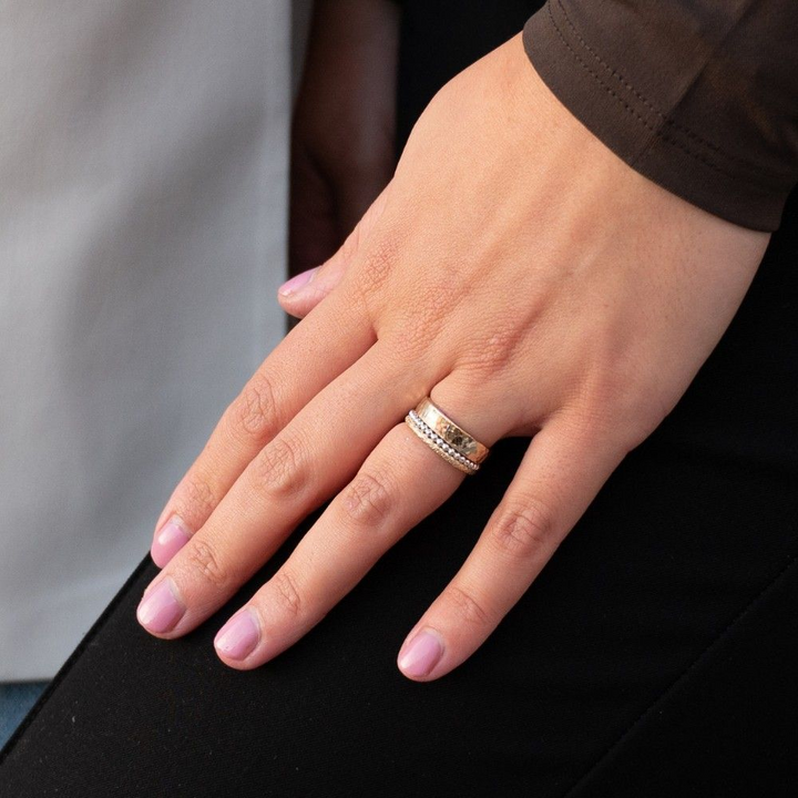 Jeh Jewels | Zilveren ring met 3 goldfilled banden