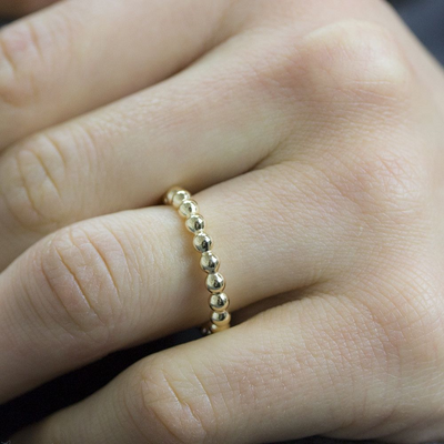 Jéh Jewels | Zilveren ring met goldfilled bolletjes
