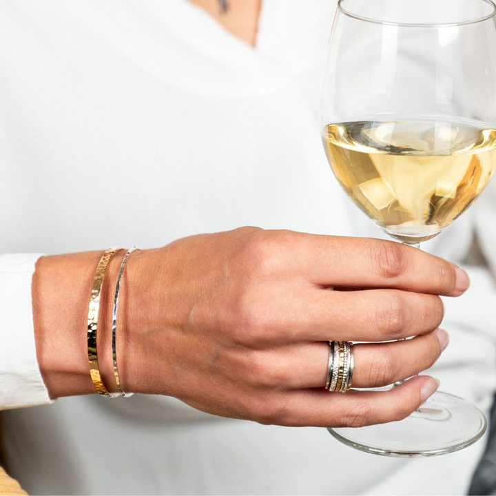 Jeh Jewels | Zilveren ring met los draaiende ringen. Deels geoxideerd en deels goldfilled