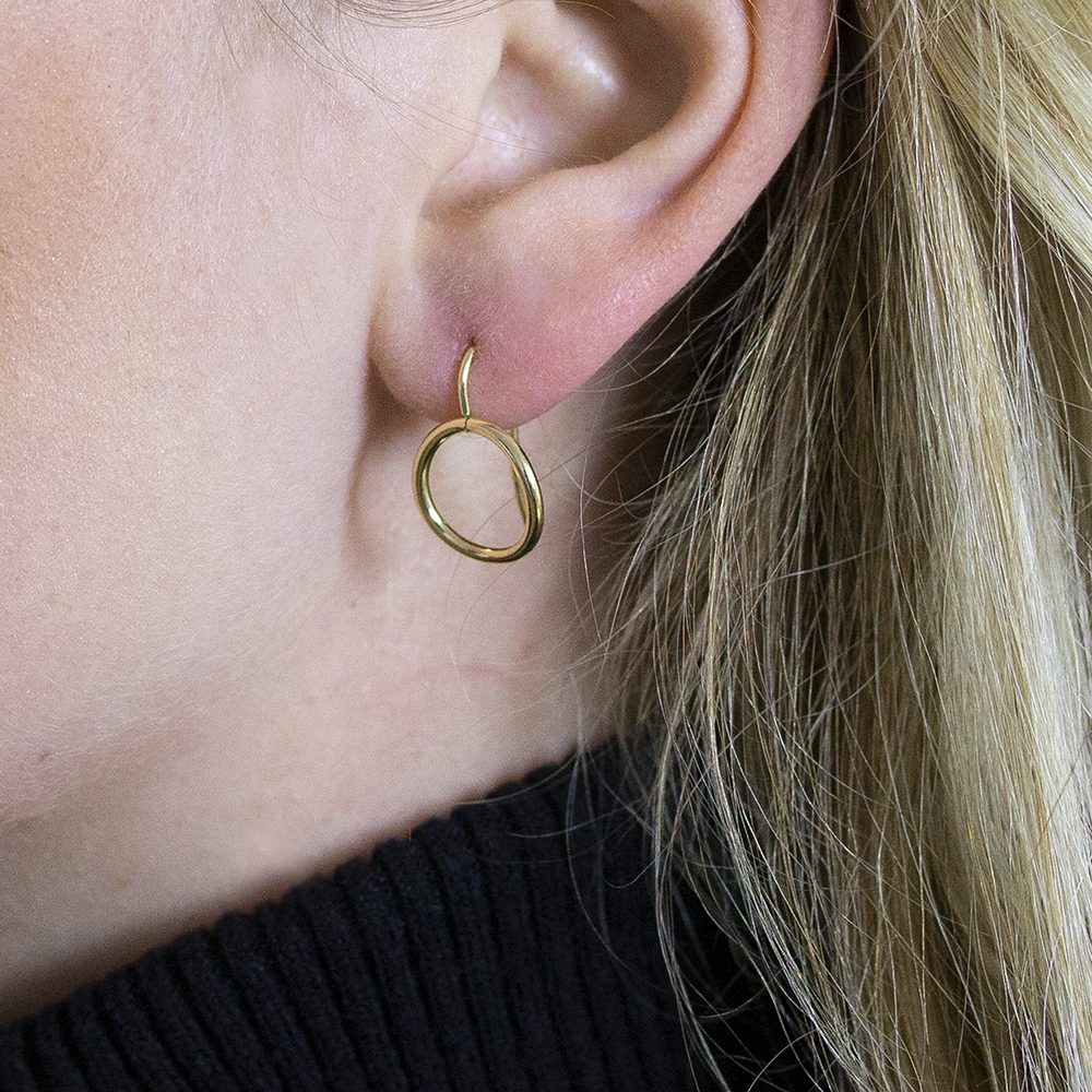 Jeh Jewels | Zilveren ronde oorhanger goldfilled