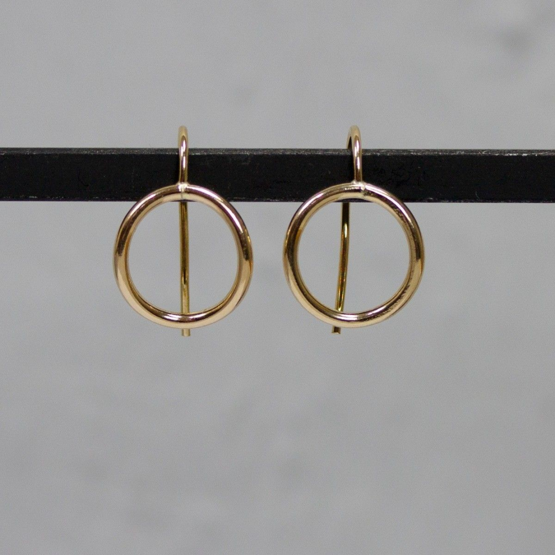 Jeh Jewels | Zilveren ronde oorhanger goldfilled